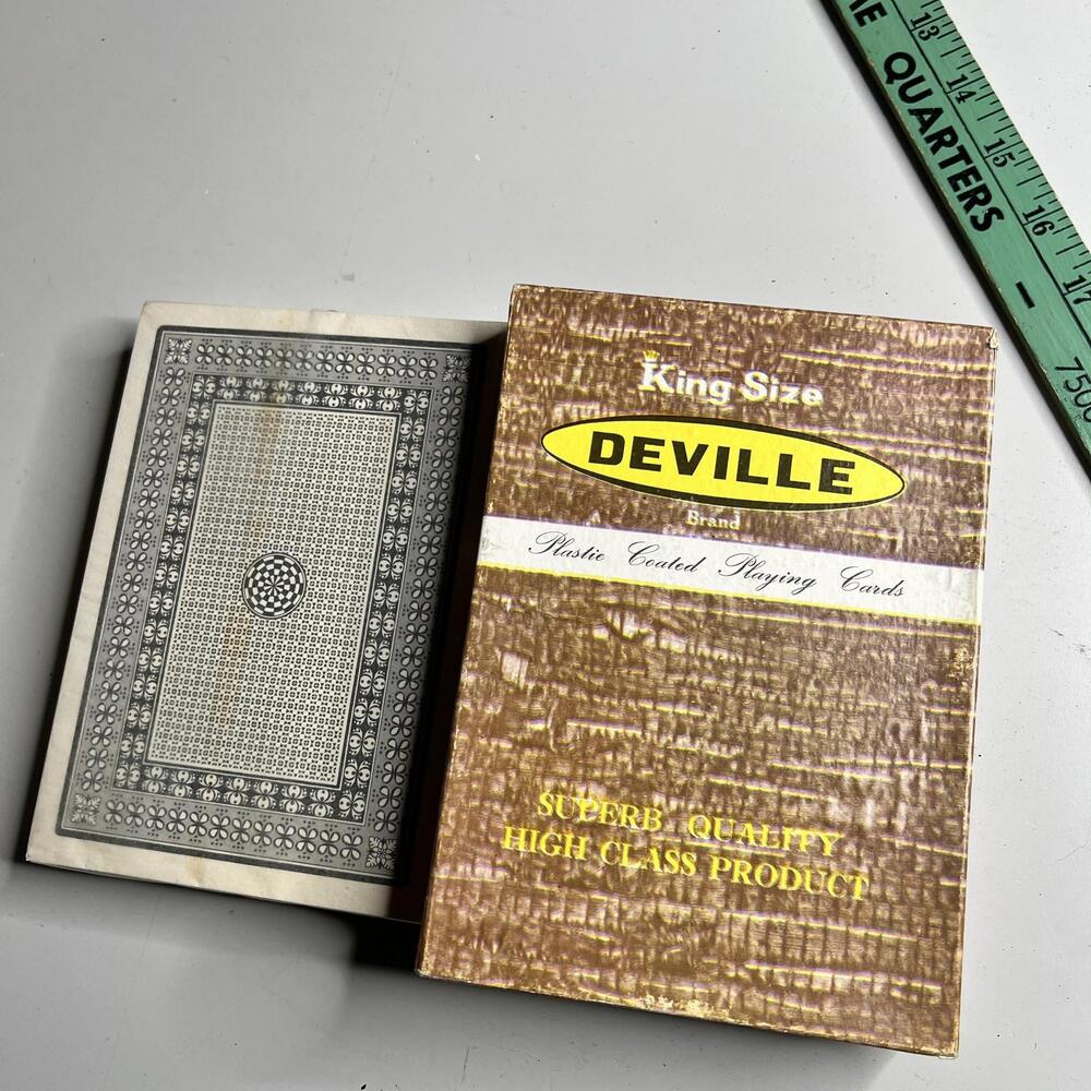 Vintage Deville King Size Giant Plastic Coated Playing Cards Deck Hong Kong
